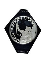 1978 Panama 20 Balboas Sterling Silver Proof Coin Vasco Nunez picture