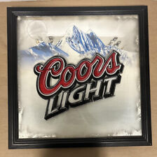 Vintage Coors Light Framed Mirror Bar Beer Advertising Sign picture