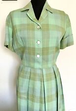 1950s Vintage Plaid Button Shirtwaist Day Summer Picnic Dress Rockabilly Pinup picture
