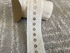 Vtg Ivory Cream Eyelet Lace Trim  Wide Cotton bty picture