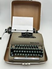 Vintage Smith Corona Sterling Green Key Manual Portable Typewriter W/ Case Works picture