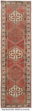 3' x 11' Vintage Persean Ardebil Runner Rug Handmade Wool #P1135 picture