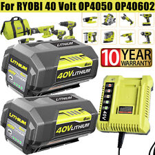 40V 6.0Ah Battery or Rapid Charger For Ryobi 40 Volt Lithium OP4050 OP40602 NEW picture