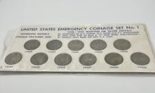 US WARTIME SILVER NICKELS SET COMPLETE  11 COINS. Emergency coinage set. picture