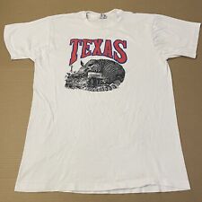 VINTAGE Texas Armadillo Shirt Adult Extra Large White 90s Single Stitch Mens picture