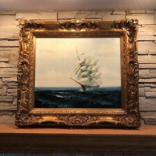 Hewitt Jackson Original Oil Painting 24x20 Clipper Nautical Framed GORGEOUS picture