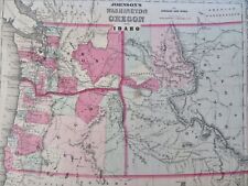 Pacific Northwest Washington Oregon Idaho 1864 Johnson & Ward Scarce Issue Map picture