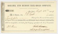 Mohawk and Hudson Rail-Road Co. - Very Early - 1839 dated Railway Stock Certific picture