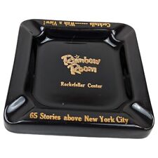 VTG Rainbow Room Rockefeller Center New York City NYC Ceramic Ashtray Black Gold picture