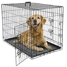 30''36''42'' Dog Crate Folding Metal Wire Dog Kennel Cage w/Tray Black picture