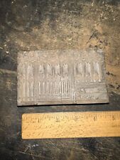 Vintage Printing Block “ Beautiful Iron Gate “ Great Details picture