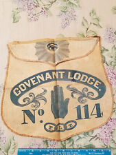 Vintage Silk Leather Covenant Lodge No 114 FLT Odd Fellows All Seeing Eye Pouch picture