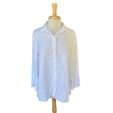 Bella Dahl white button down shirt raw split hem size M made in USA picture