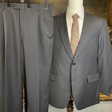Hart Schaffner Marx 41R 34 x 32 USA MADE 2Pc Gray Pinstriped 100% Wool 2Btn Suit picture