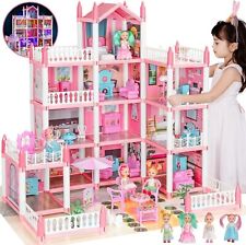 *NEW* Barbie Dreamhouse, 4-Story 11 Rooms Doll House with  4 Dolls Toy Figures picture