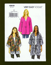 Very Easy Kimono Jackets Sewing Pattern~3 Styles (Sizes L-XXL) Vogue 9115~OOP picture