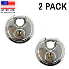 2 Pcs 70mm Stainless Steel Armor for Trailer Round Padlock with Shielded Shackle picture