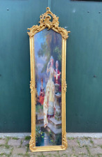 Charming French Rococo Style Frame Adorned with Scenic Fabric picture