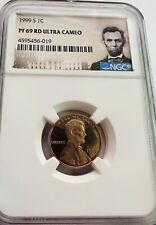 1999-S LINCOLN 1c Memorial 1c ~ NGC PR69RD Ultra Cameo ~ PRISTINE Coin ~ #019/63 picture