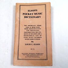 Elson's Pocket Music Dictionary 1909 Antique Noted Names in Music 1st Edition picture