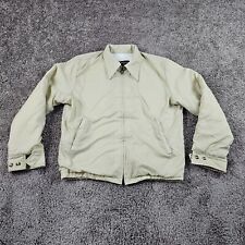 VINTAGE Sears Jacket Mens Medium M Beige Outerwear Fleece Lined Full Zip Pockets picture