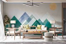 3D Geometry Triangle Mountain Sun Wallpaper Wall Murals Removable Wallpaper 299 picture