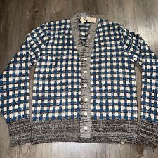 Vintage 70s 80s Montgomery Ward Acrylic Cardigan SIZE SMALL Deadstock NOS Plaid picture