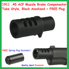 1911 .45 ACP Muzzle Brake Compensator Tube Style, Black Anodized + FREE Plug picture