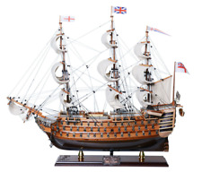 Limited Edition HMS Victory Full Blowing Sails Tall Ship Wood Model 30