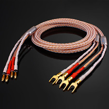 8N OCC 8TC HIFI Speaker Wire Cable For Speaker Amplifier with Y-Spade Banana picture