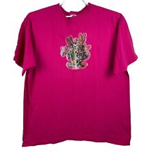 VTG 1997 Brazos Looney Tunes Crewneck T-Shirt XL Hot Pink Glittery Graphic 90s picture