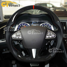 Fit 13-17 Infiniti Q50 Q50L HYDRO DIP Carbon Fiber Flat Steering Wheel US Stock picture