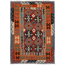 Flat Weave Oriental Rug 4'1x6'0 Traditional Handmade Home Office Area Rug R26249 picture