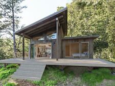 Redwood Cabin Construction Plans, 2 bedroom, floorpan - blueprints picture