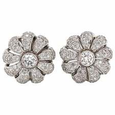 Beautiful Contemporary Design Flower Inspired 925 Silver Earrings With 2.82CT CZ picture