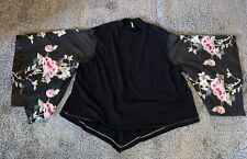 Free People Sydney Tuesday Embroidered Kimono Floral Blouse Tunic Women Medium picture