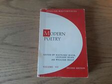 Modern Poetry [English Masterpieces] Volume VII, 2nd Edition Paperback 1961 picture