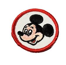 Vintage Walt Disney World Mickey Mouse Round Patch Red Trim picture