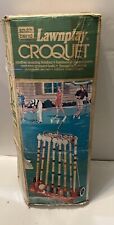 Vintage South Bend Lawnplay Croquet 6 Player Set W Cart Complete & Unused picture