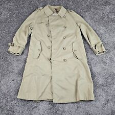 VINTAGE Baracuta Jacket Mens 40 Brown Trench Coat Long Button Up Flannel Lined picture
