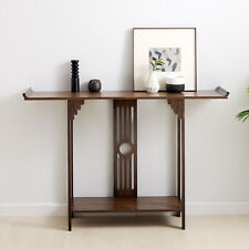 Chinese Style Vintage Console Table Sofa Side Table Bamboo Shelf Entryway Table picture
