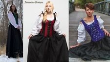 Renaissance Faire Wench Bodice Outfit Pirate Costume Gown Wedding Medieval Dress picture