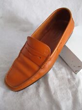 Tods authentic tan leather modern dress preppy penny loafers 8 picture