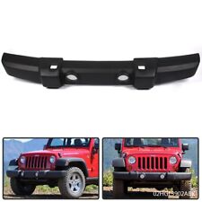 Smooth Front Bumper Replacement Fit For 07-2018 Jeep Wrangler W/Fog Lamp Holes picture