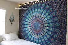 Indian Mandala Tapestry Hippie Wall Hanging Blue Bohemian Bedspread Twin Decor picture