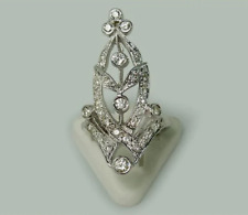 Gorgeous Brilliant Round Cut Lab-Created 1.52CT Diamond Floral Antique Fine Ring picture