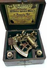 Vintage Maritime Brass Nautical 5 inches Sextant with Wooden Box Marine picture