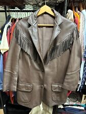 RARE VINTAGE 1960'S WOMAN'S DARK BROWN DEERSKIN WISCONSIN MADE COAT SIZE LARGE picture