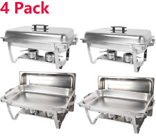 4 Pack Chafing Dish 8 QT Food Warmer Stainless Steel Buffet Set Catering Chafer picture