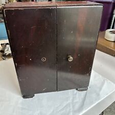 VINTAGE 1847 ROGERS BROS. SILVERPLATE FLATWARE STORAGE CHEST UPRIGHT 2 DOOR picture